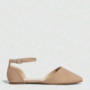 Sparkly Rose Gold Strappy Flats